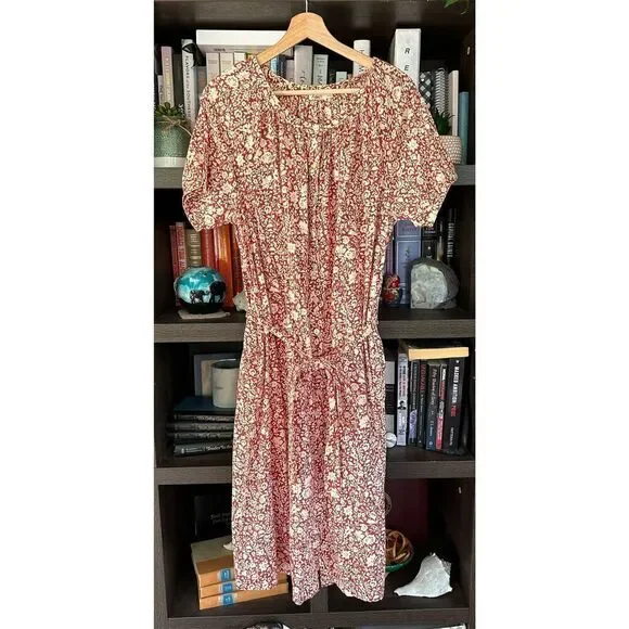 NWOT Faherty Caramel Dress In Spice Sunrise Floral Size XS - Picture 3 of 11